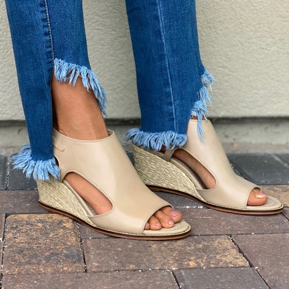 Cream Cut Out Espadrille Wedge Platform Sandal - Picture 6 of 8